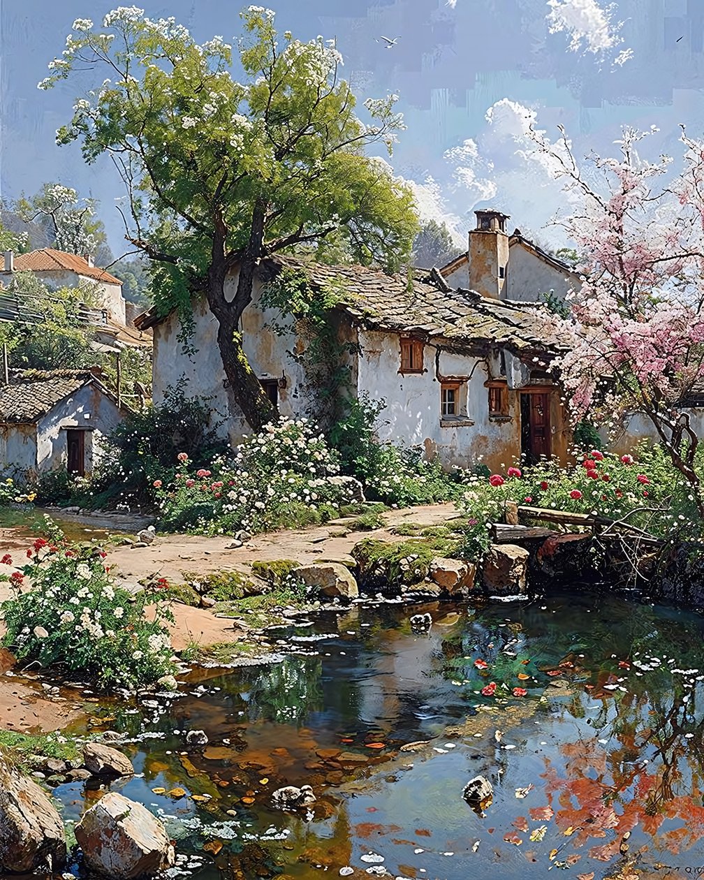 Sakin bir kırsal konumda, doğaya ve dereye yakın eski bir ev by F. Abderrahim