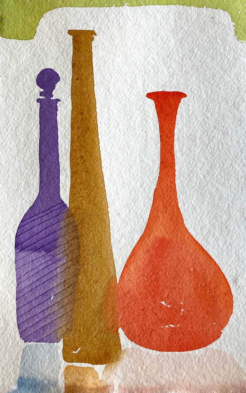 Bir Mavi Şişe 36x24 by Simon Fletcher
