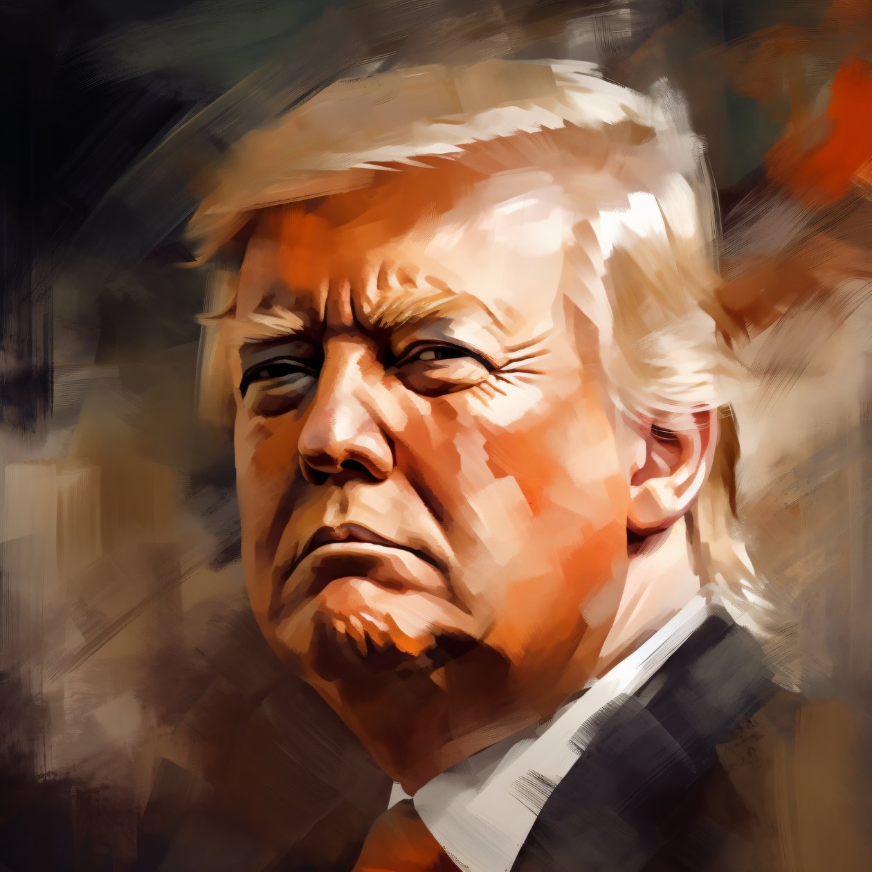 Güzel sanatlar donald trump portre, duvar sanatı dekor | talep üzerine baskı by F. Abderrahim