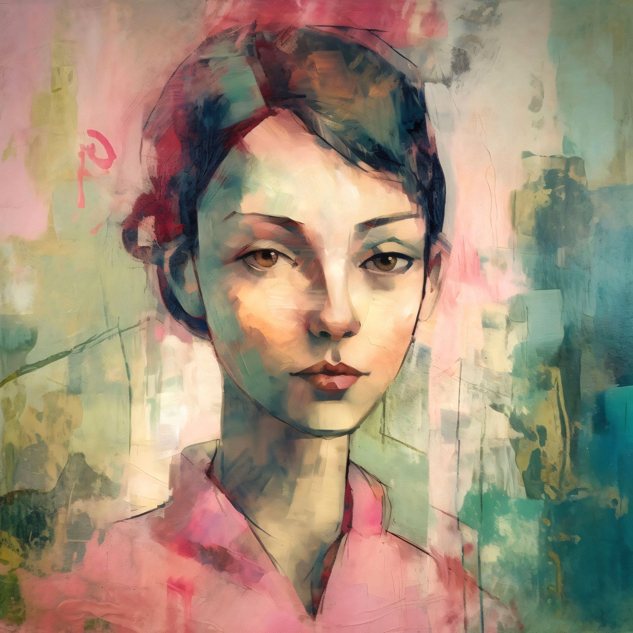 genç pembe punk kadin maurice portre, Her Oda İçin Duvar Dekorasyonu by F. Abderrahim