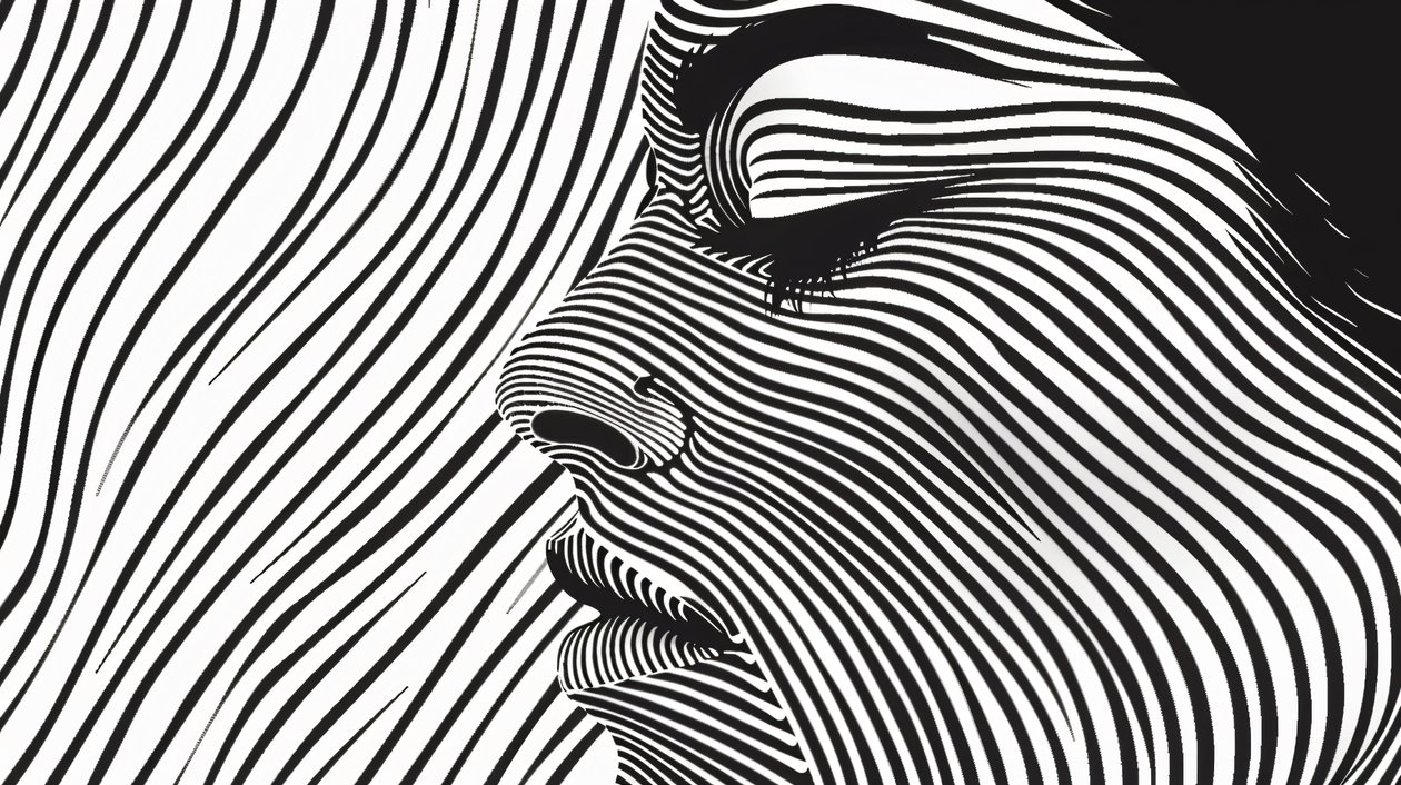 Minimalist Tek Çizgi Stili, kadın yüzü, duvar dekoru | talep üzerine baskı by F. Abderrahim