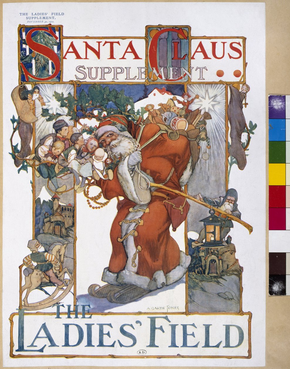 Noel Baba, 'The Ladies' Field' dergisinden kapak resmi, Noel Baba eki, 30 Kasım 1901 by A. Garth Jones