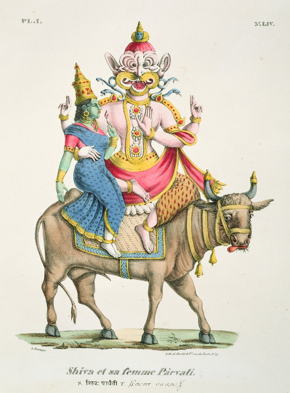 Shiva ve Parvati, de Marlet tarafından oyulmuş by A. Geringer