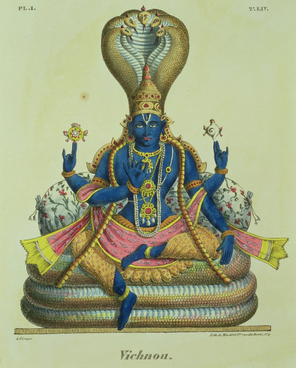 Vishnu, de Marlet tarafından oyulmuş by A. Geringer