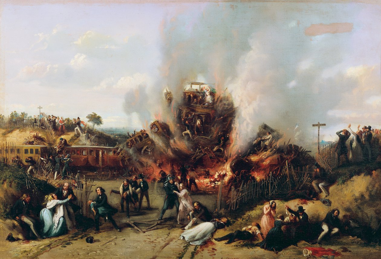 Disaster on the Railway between Versailles and Bellevue, 8th May 1842  by A Provost