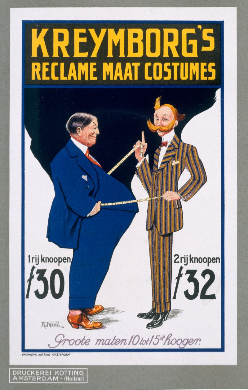 Maat Kostümlerinin Reklamı, Kreymborgs Hollandalı terzilerin afiş reklamı, 1914 by A. von Roessel