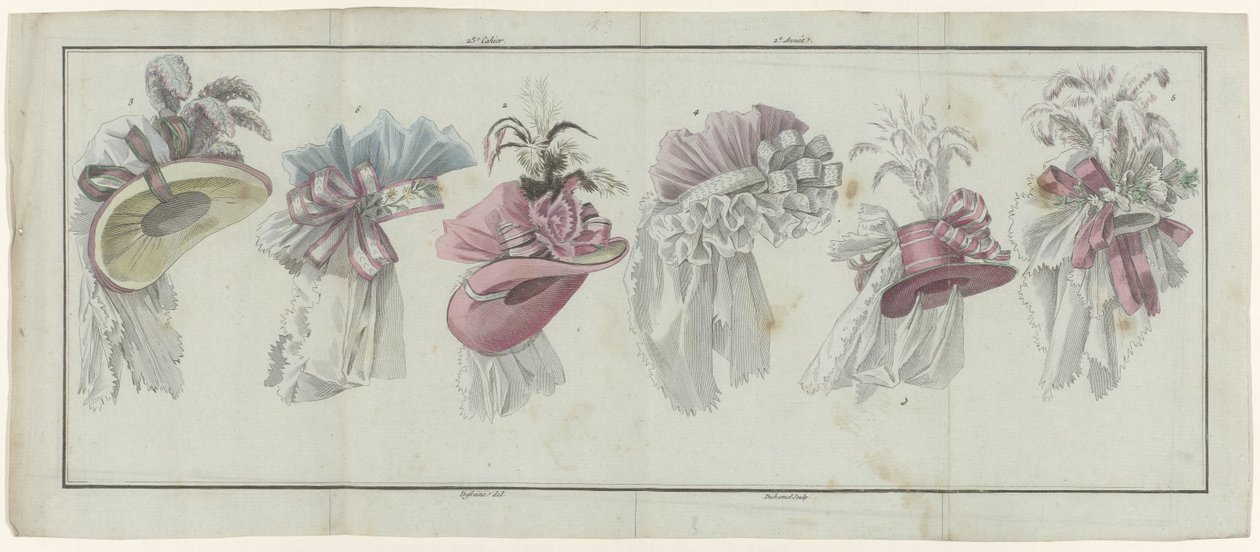 Magasin des Modes Nouvelles Françaises et Anglaises, 20 Temmuz 1787, 25. defter, 2. yıl, tek pl. by A.B. Duhamel
