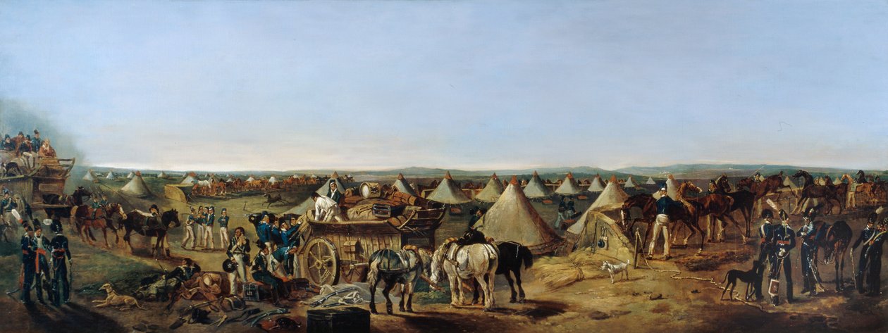 10. Ejderha Alayı kampa varıyor, Brighton, c.1803 by A.E. Eglington
