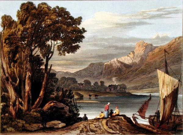 Yeni Savak. Theodore Henry Fielding (1781-1851), 1818 (el boyaması aquatint) tarafından oyulmuş Wye Nehri