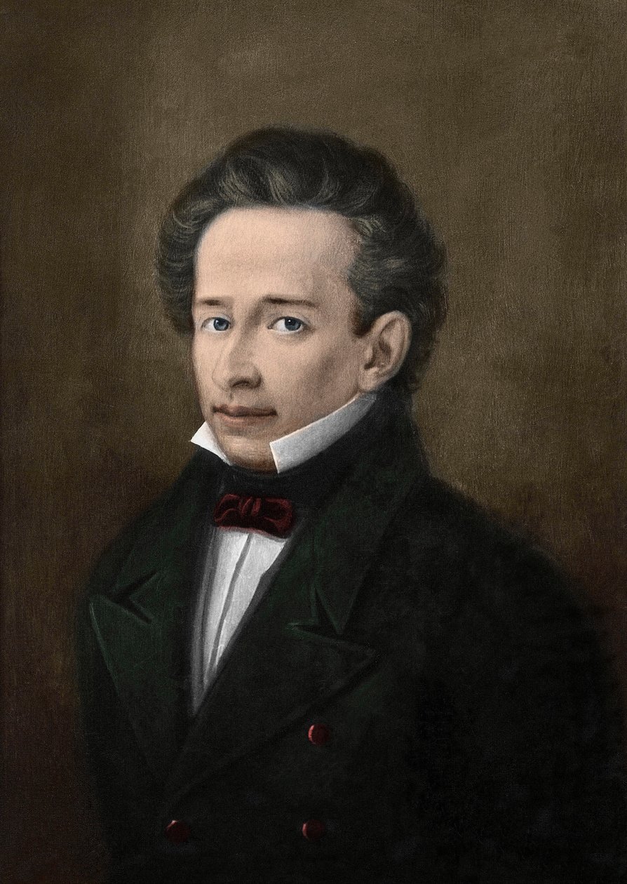 A. Ferrazzi'nin portresinden Giacomo Leopardi'nin (1798-1837) portresi - by A. (after) Ferrazzi