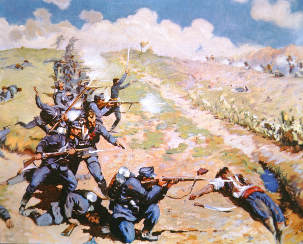 Avusturyalılar Karadağ birliklerine saldırıyor by A. (after) Prachazka