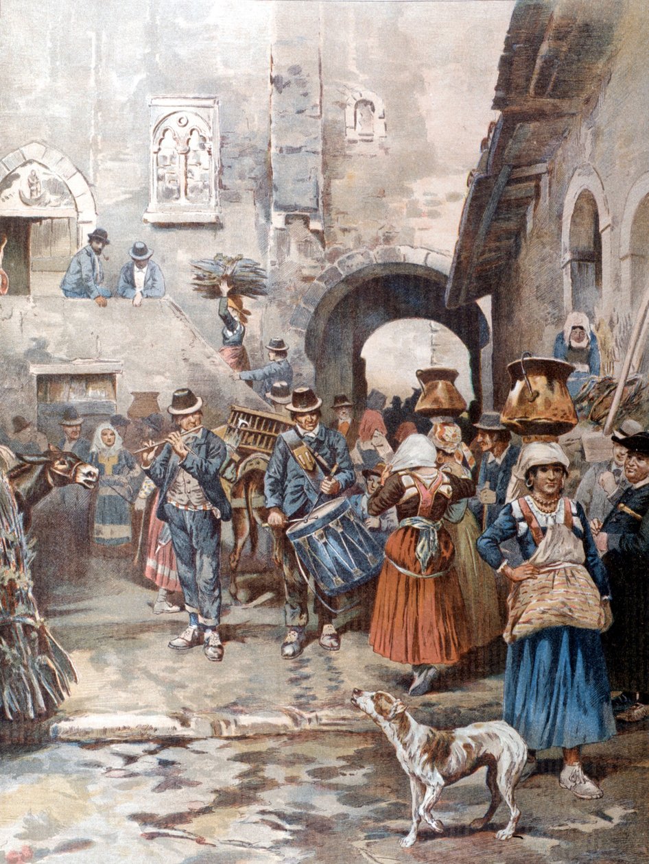 100 yıl önce Roma kırsalında Noel Arifesi. by A. Coleman