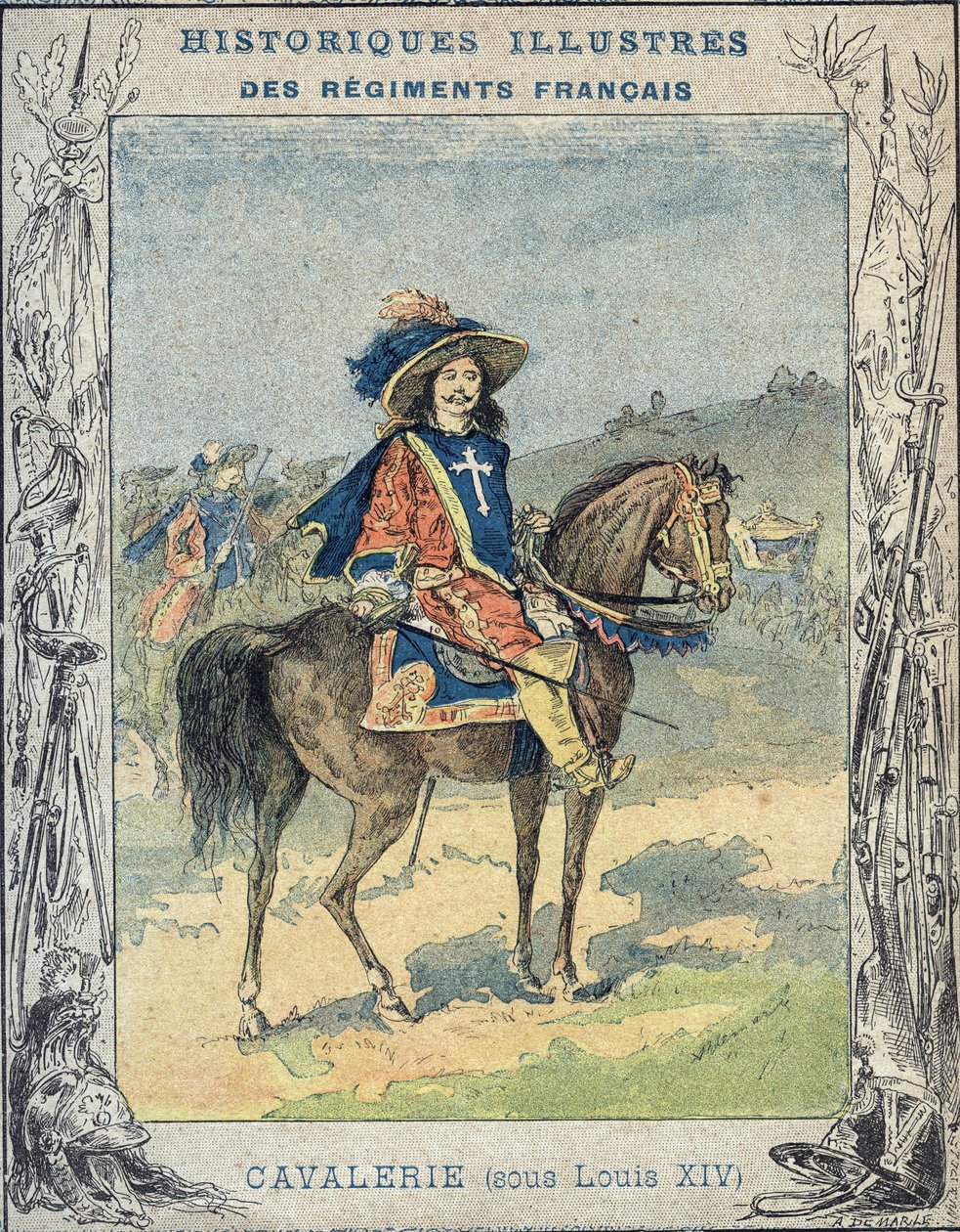 Louis XIV altında süvari - Okul kitapları için koruyucu bir kılıftan, 19. yüzyılın sonlarında - Süvari sous Louis XIV - A Demarle