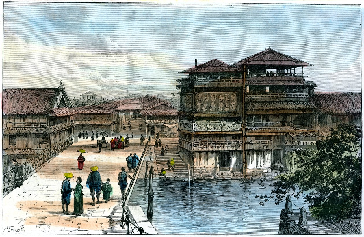 Yebis Köprüsü, Kosaka, Japonya, 1891 by A. Forsyth