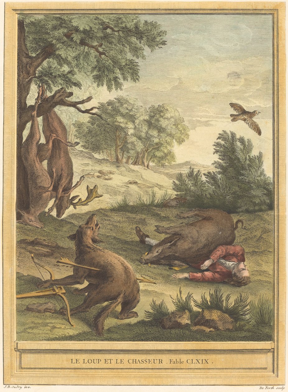 Kurt ve Avcı by A. J. de Fehrt after Jean Baptiste Oudry