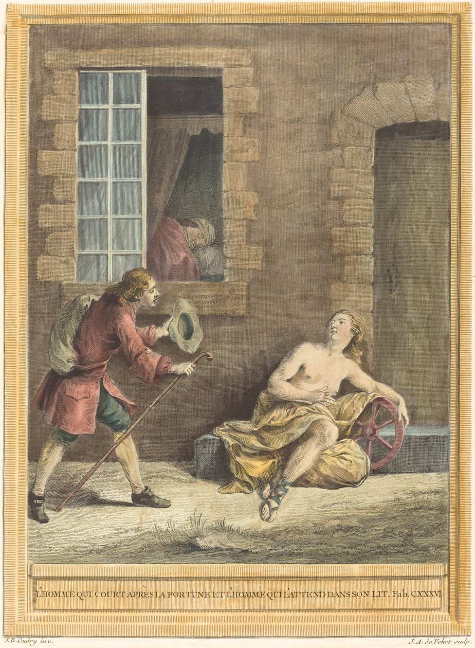 Servet Kuran Adam ve Yatakta Uyuyan Adam by A. J. de Fehrt after Jean Baptiste Oudry