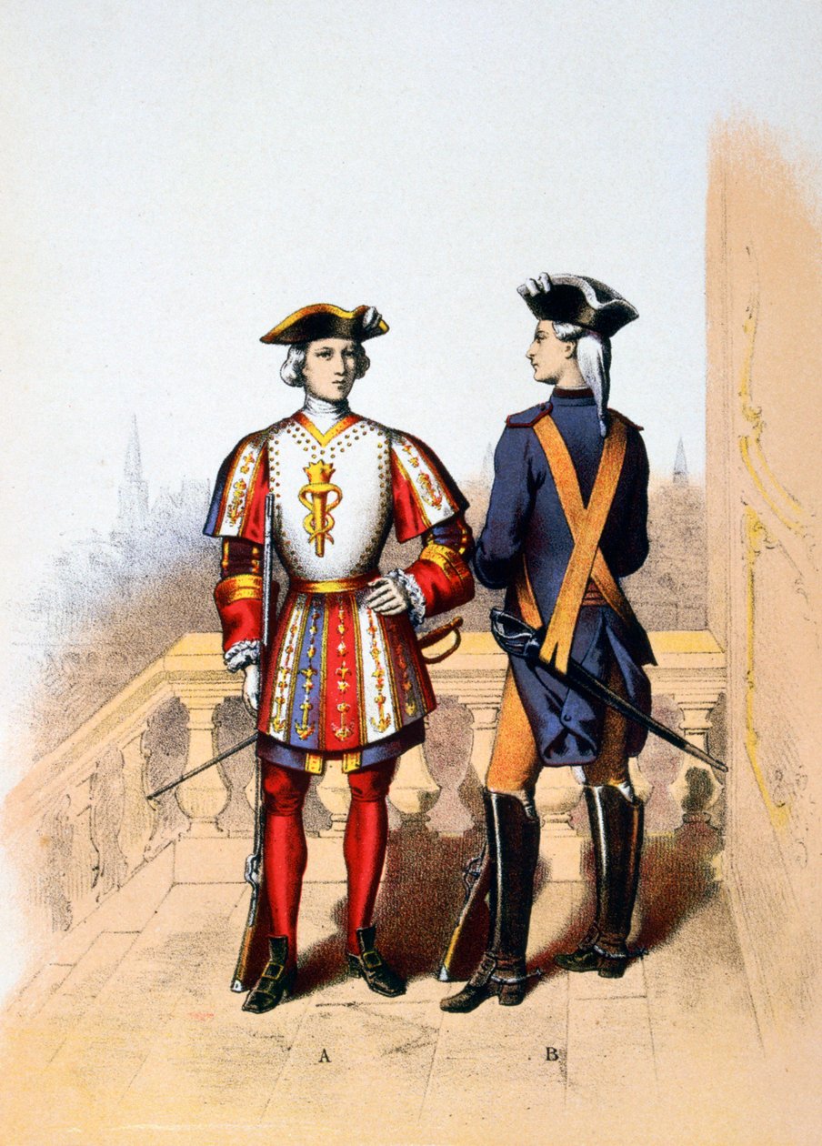 Kralın kraliyet muhafızı ve şövalye, 18. yüzyıl 1887 by A. Lemercier