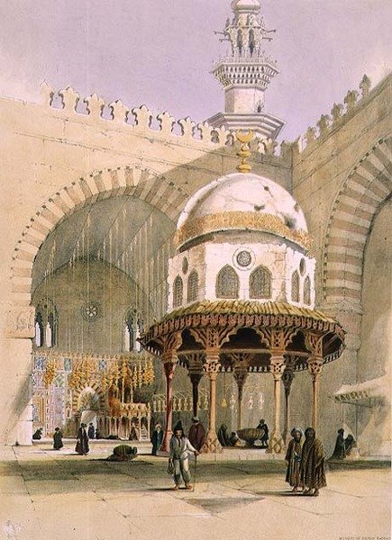 Sultan Hassan Camii, Kahire, pub. 1846 (lito) by A. Margaretta Burr