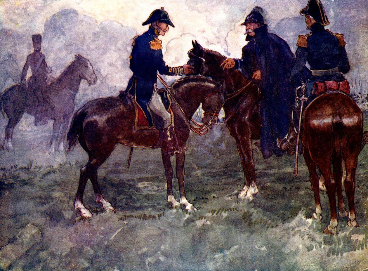 Blucher ve Wellington, 1815, 1905 savaştan sonra karşılaştılar. by A. S. Forrest