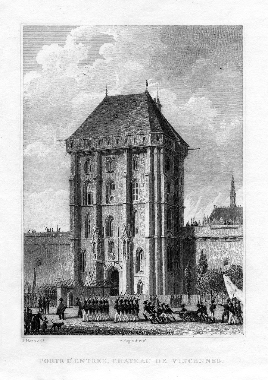 Ana kapı, Chateau de Vincennes, Paris, 1830. by A. W. N. Pugin