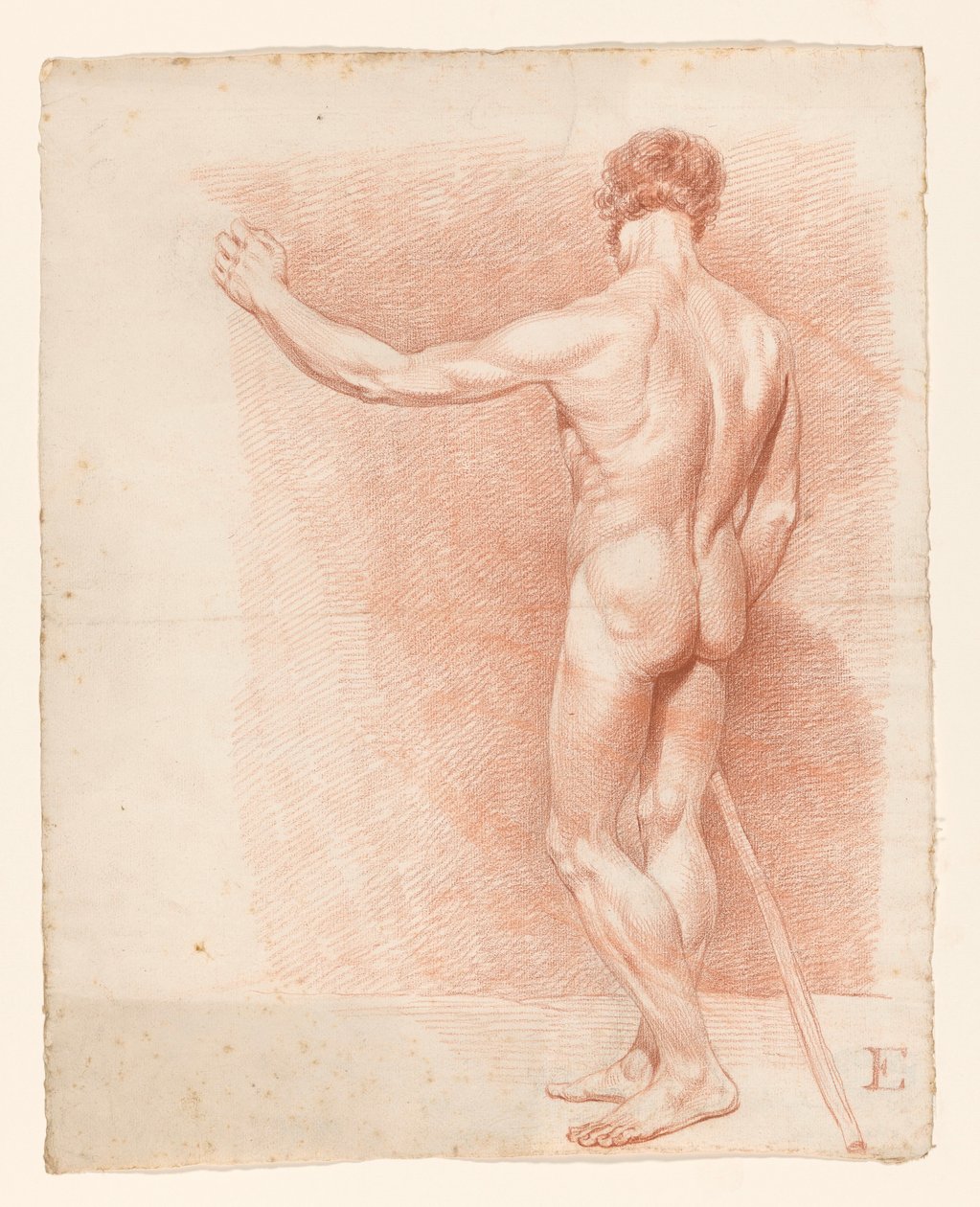 Arkadan görülen erkek çıplak ayakta by A. Waterloo (attributed to)
