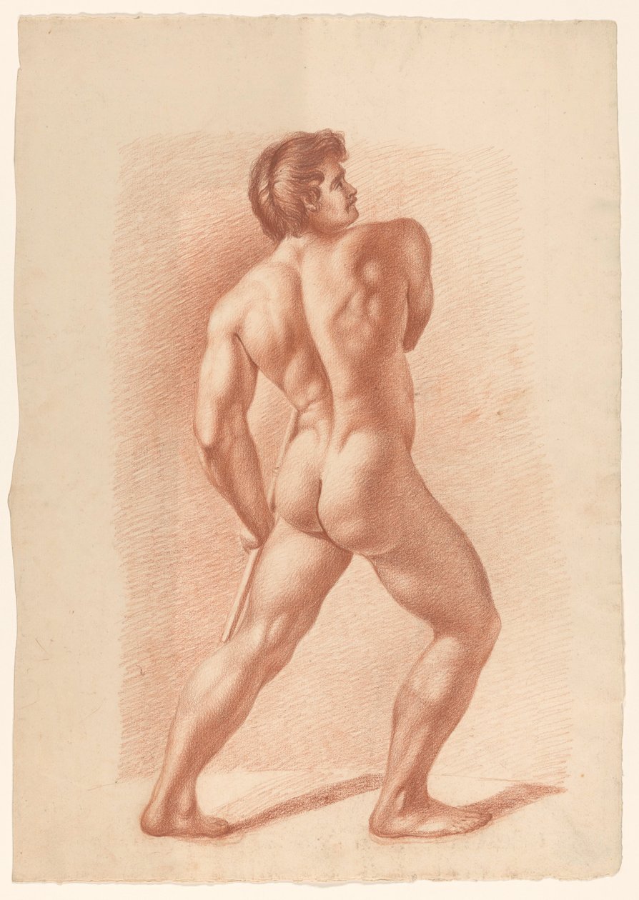 Arkadan görülen erkek çıplak ayakta by A. Waterloo (attributed to)