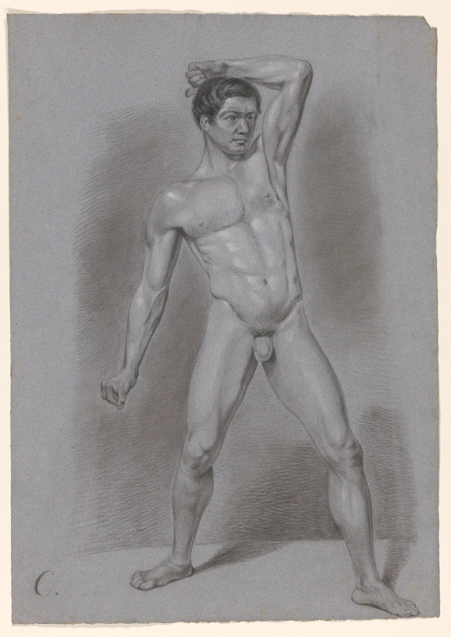 Önden görülen erkek çıplak Ayakta by A. Waterloo (attributed to)