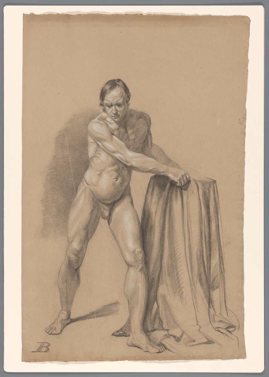 Önden görülen erkek çıplak Ayakta by A. Waterloo (attributed to)
