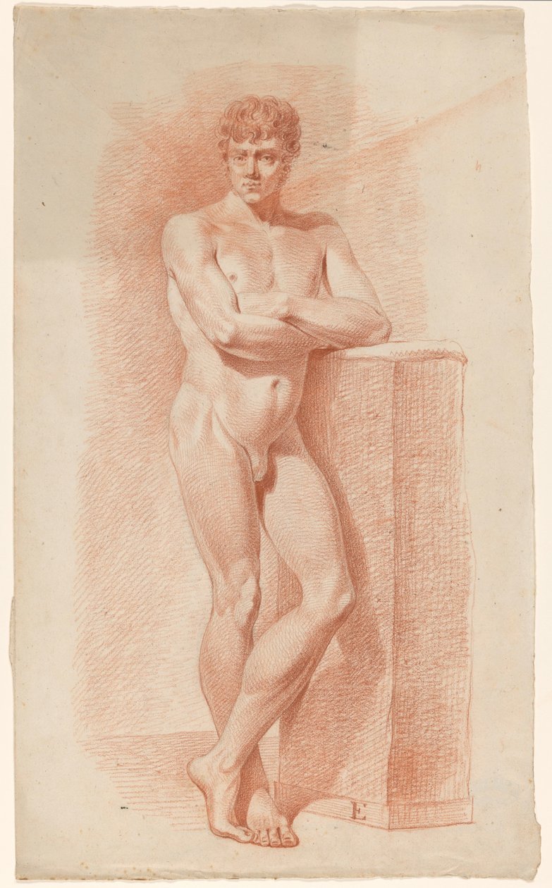 Önden görülen erkek çıplak Ayakta by A. Waterloo (attributed to)