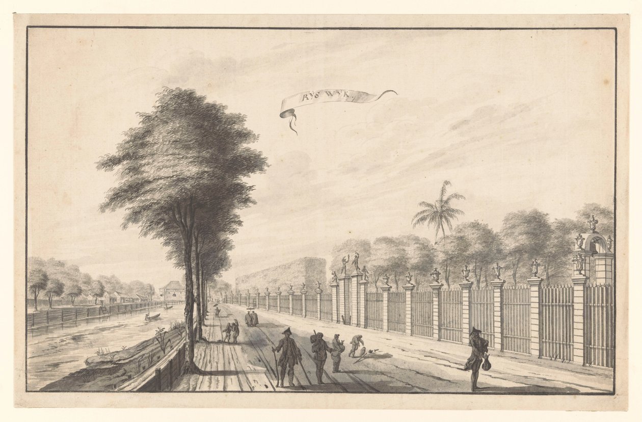 Noordwijk Rijswijk'ten görülen De Post Rijswijk (nesnedeki başlık) by A. de Nelly (attributed to)