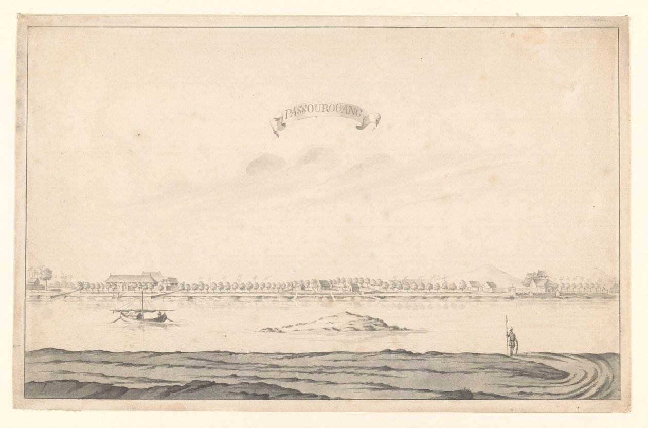 Passoeroean Passourouang'ın görünümü (nesne üzerindeki başlık) by A. de Nelly (possibly)