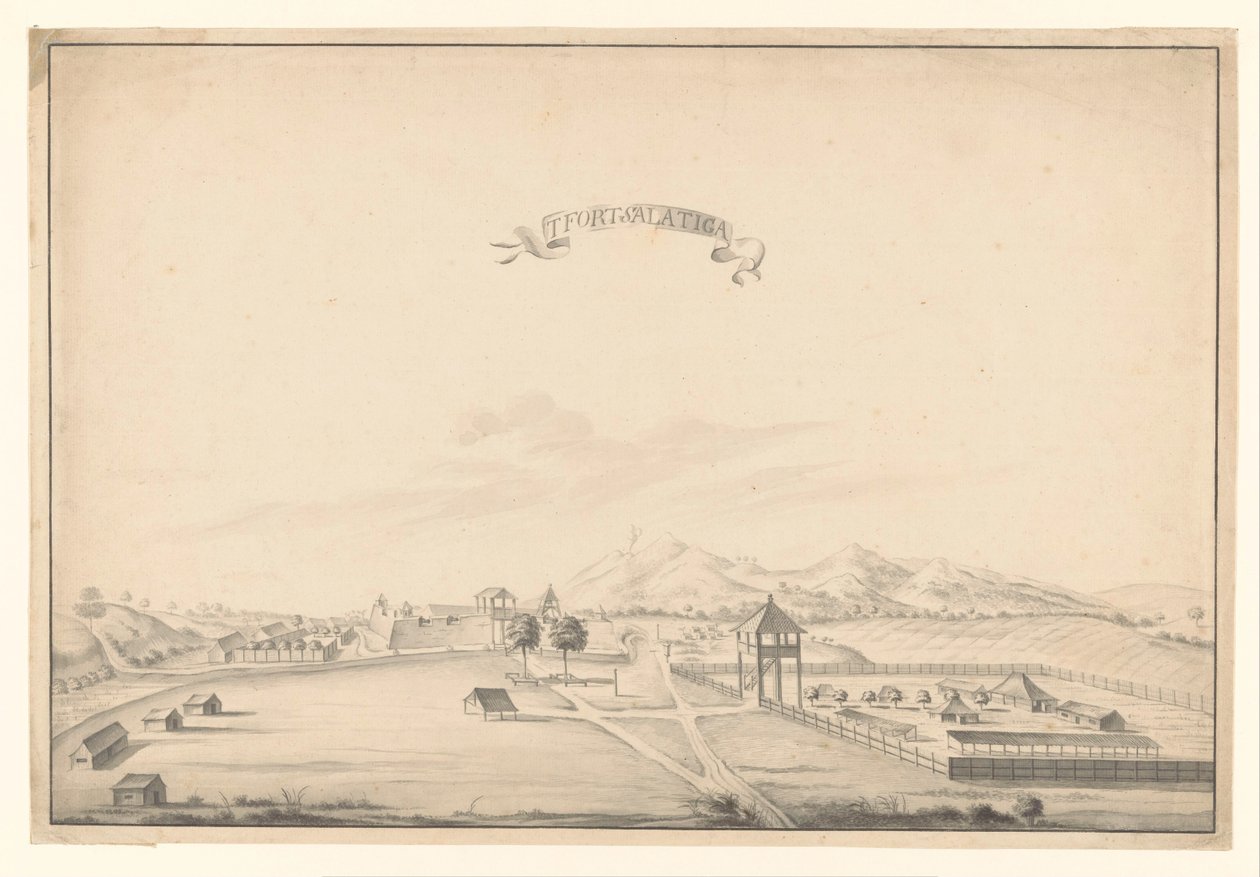 Salatiga t Fort Salatiga kalesinin görünümü (nesnedeki başlık) by A. de Nelly (possibly)