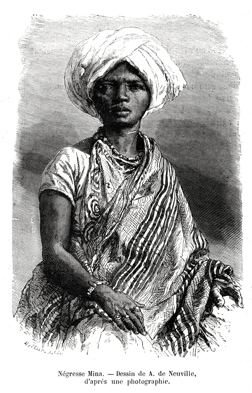 Negresse Mina, Brezilya, 19. yüzyıl by A. de Neuville