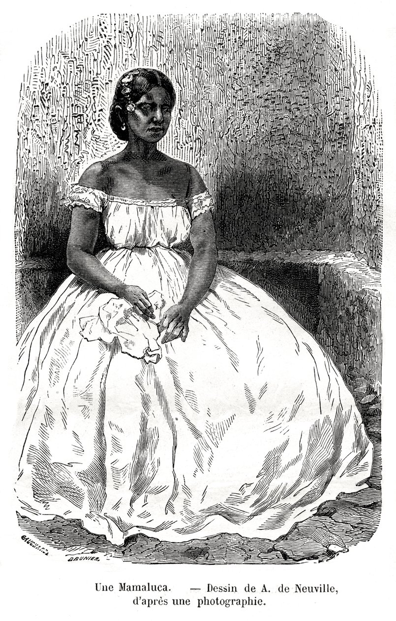 Une Mamaluca, Brazil, 19th century. by A. de Neuville