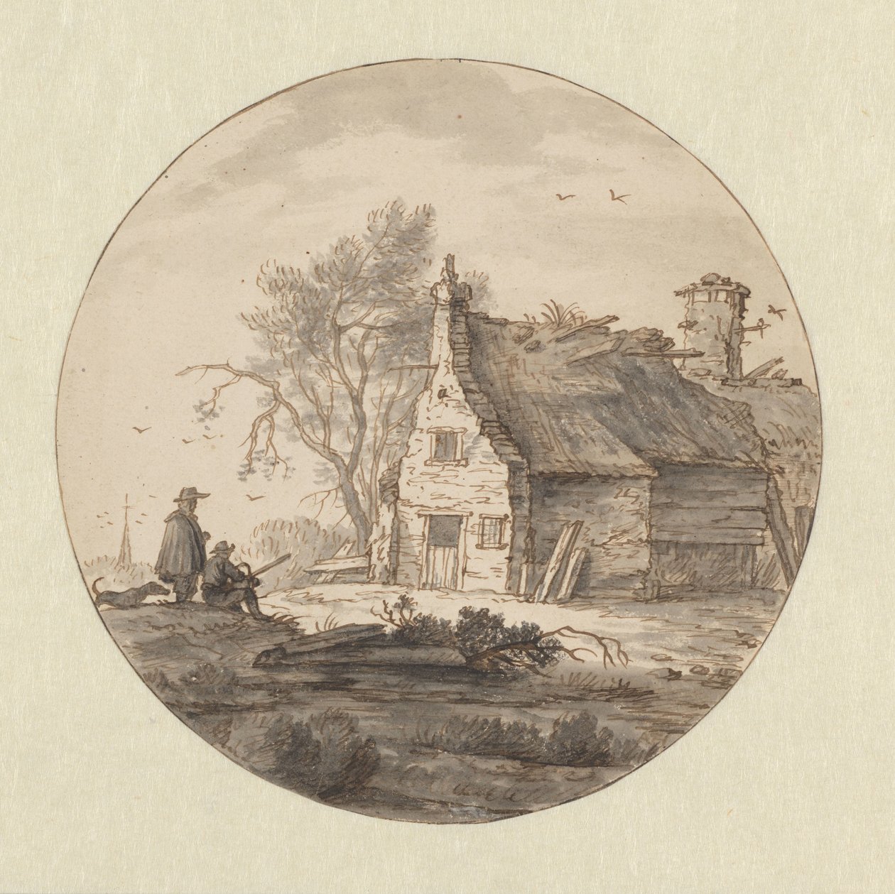 Bir ressam ile harap çiftlik evi by Aarnout ter Himpel