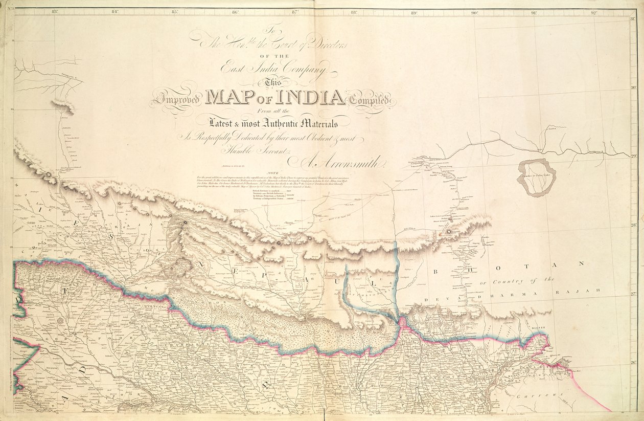 Hindistan Haritası, 1822 by Aaron Arrowsmith
