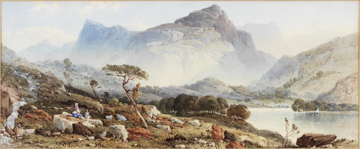 Yakın Dolgelly Görünümü (kart üzerine kağıt üzerine suluboya ve gövde rengi) by Aaron Edwin Penley