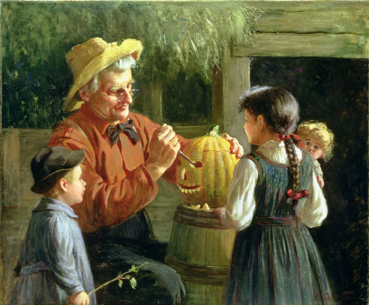 Jack-o-Lantern (tuval üzerine yağlı boya) by Abbott Fuller Graves