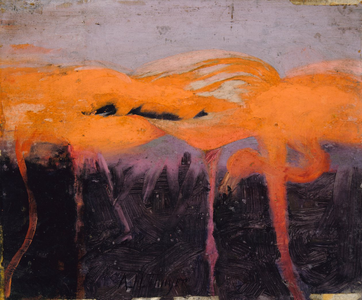 Kırmızı Flamingolar, Hayvan Krallığında Renkleri Gizlemek kitabı için çalışma, yaklaşık. 1905-1909. by Abbott Handerson Thayer