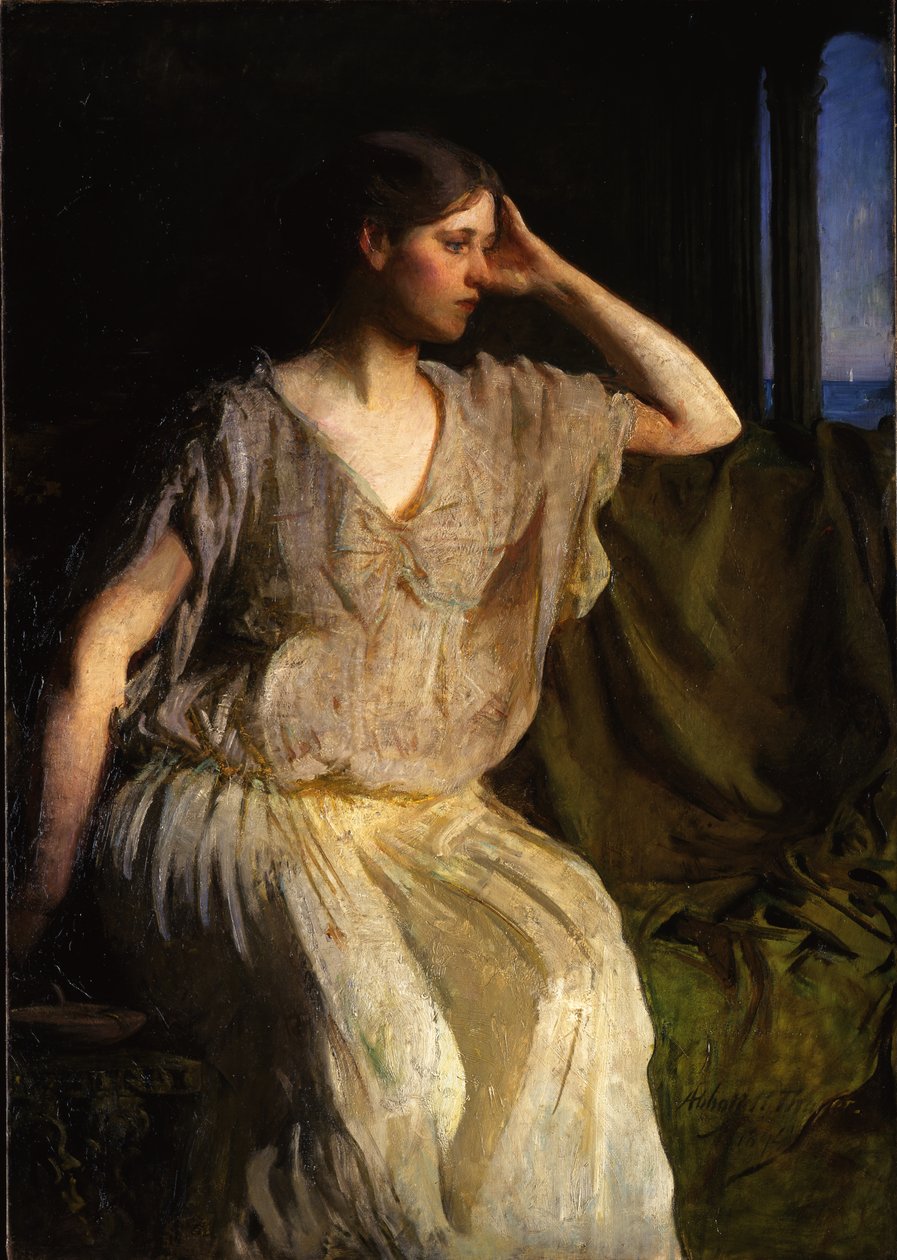 Yunan Elbiseli Kadın, 1894 dolayları by Abbott Handerson Thayer