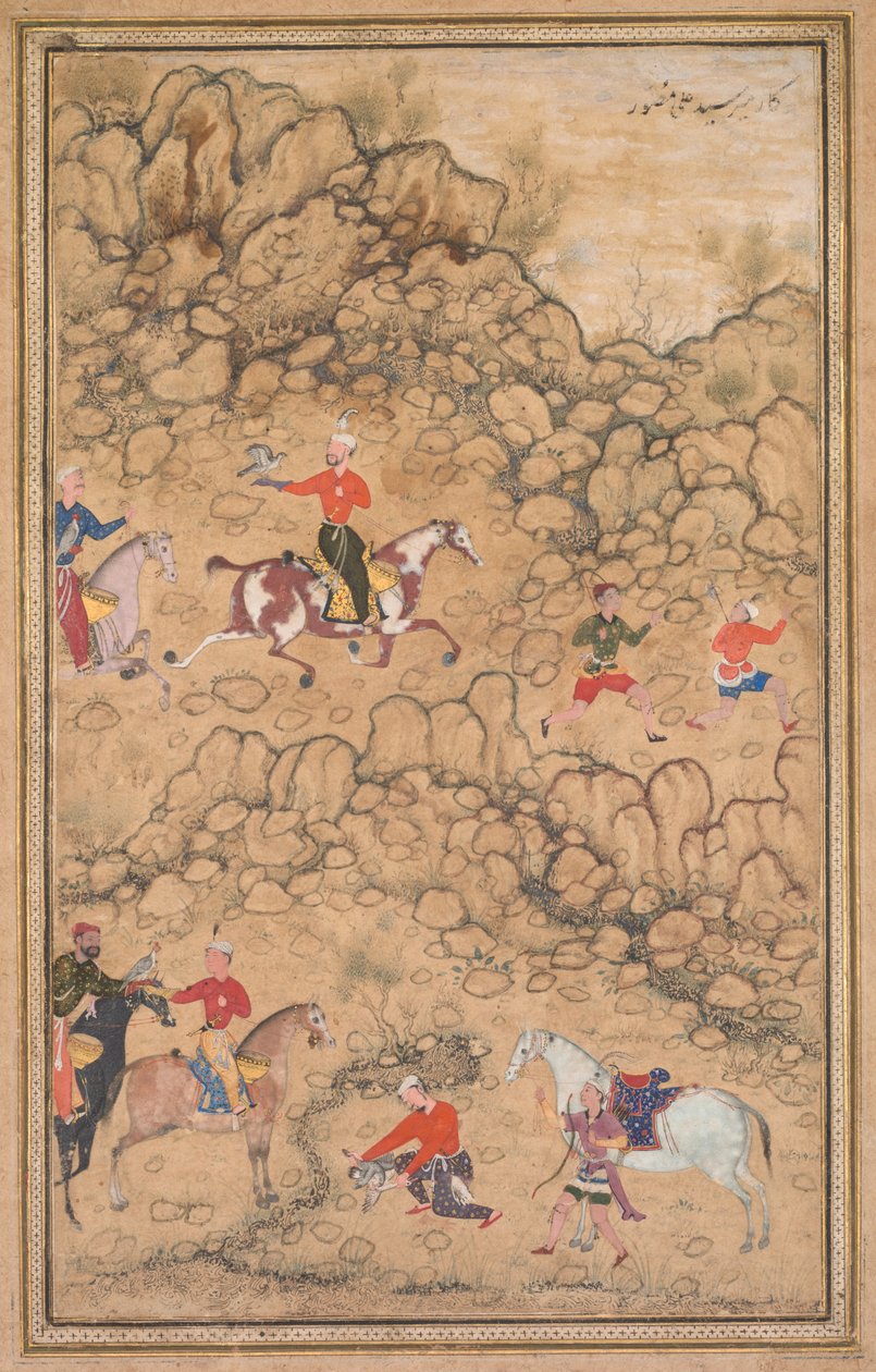 Manzarada Şahinlerle Avlanmak, c. 1558-1560, sınırlara muhtemelen 1700