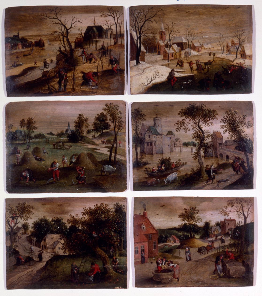 Ocak, Şubat, Mayıs, Haziran, Eylül ve Ekim (tahta üzerine yağlı boya) by Abel (studio of) Grimmer or Grimer