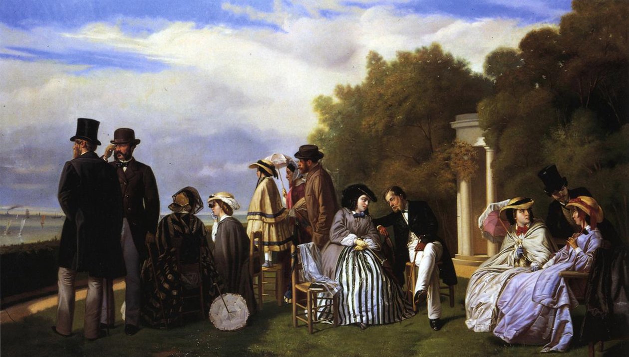 İmparatoriçe Eugenie ve Biarritz'deki Sarayı, 1861 by Abel de Pujol