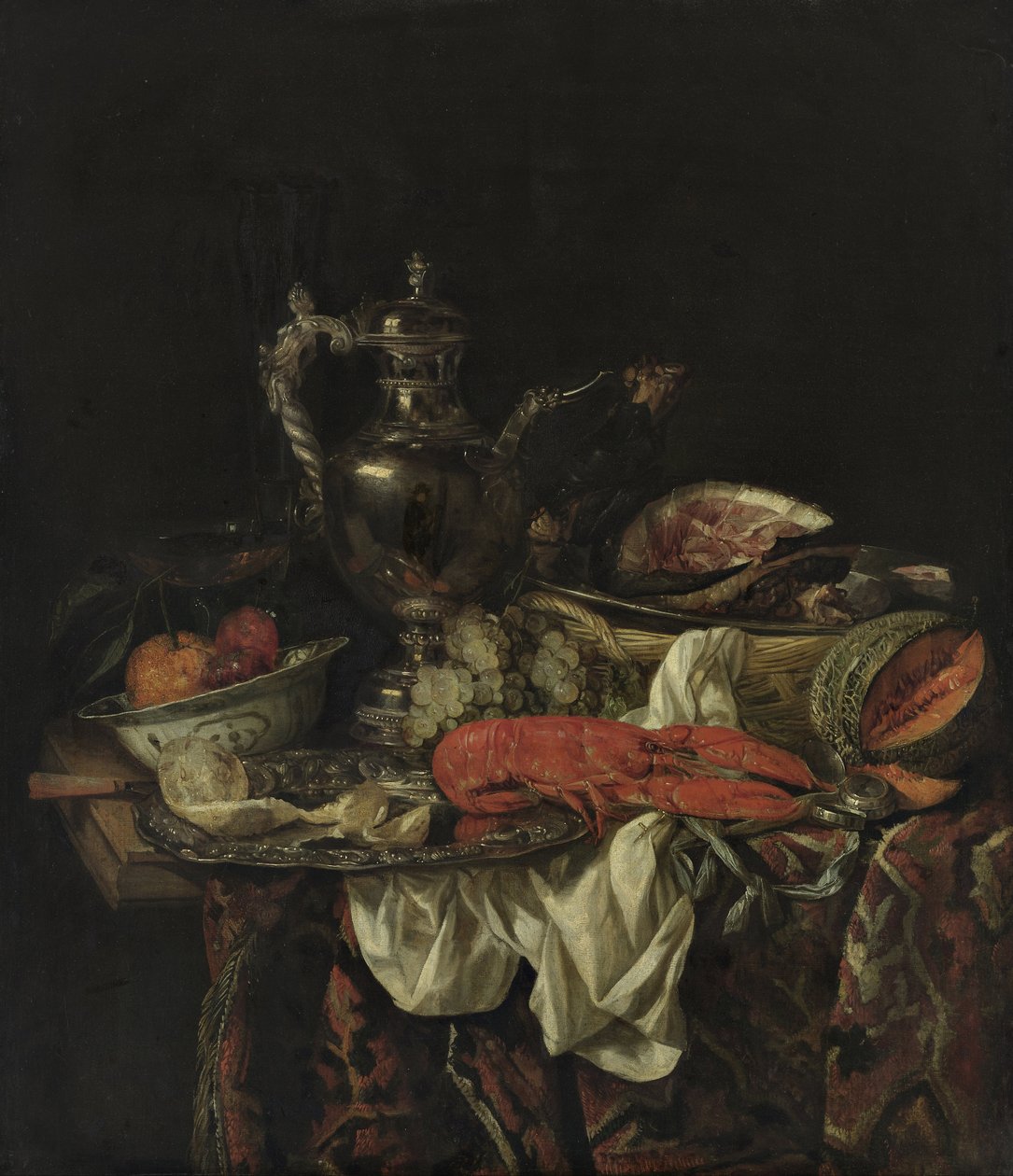 Gümüş Sürahi ile Natürmort by Abraham van Beijeren