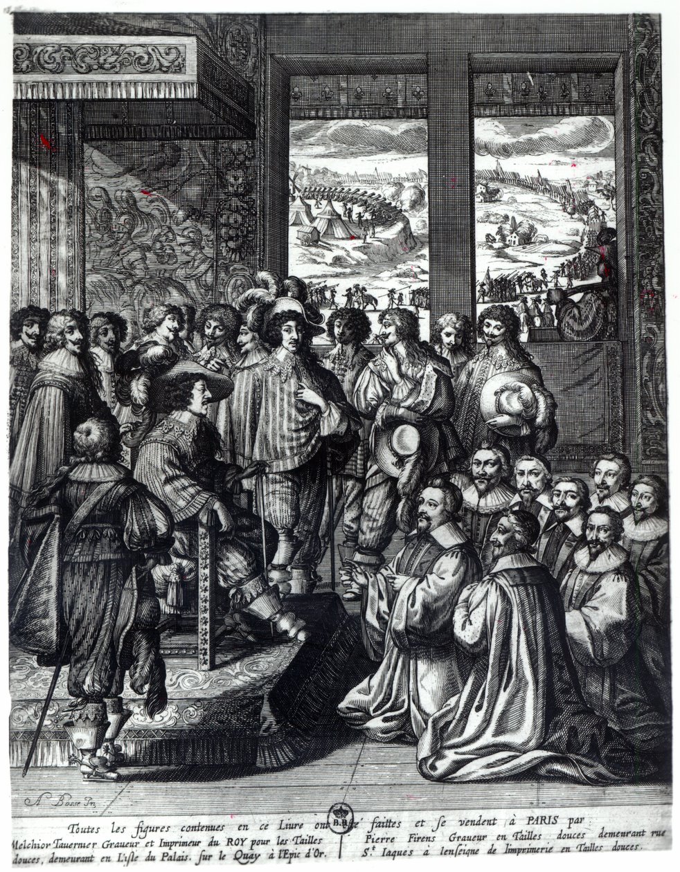 Louis XIII (1601-43), Prevot des Marchands tarafından kutlanan La Rochelle kuşatmasından geri döndü by Abraham Bosse
