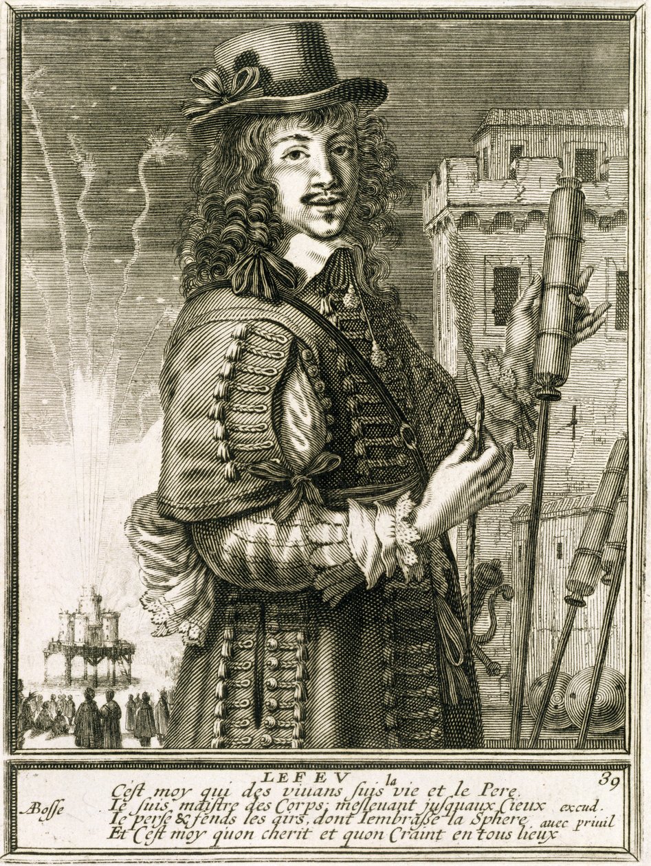 "Usta olmadan çizmeyi öğrenmek için rakamlar koleksiyonundan" havai fişek roketli adam, 1737 by Abraham Bosse