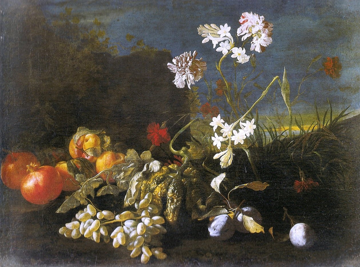 Çiçeklerle natürmort by Abraham Brueghel