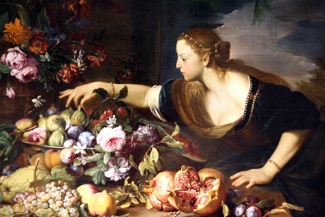 meyve tutan kadın by Abraham Brueghel