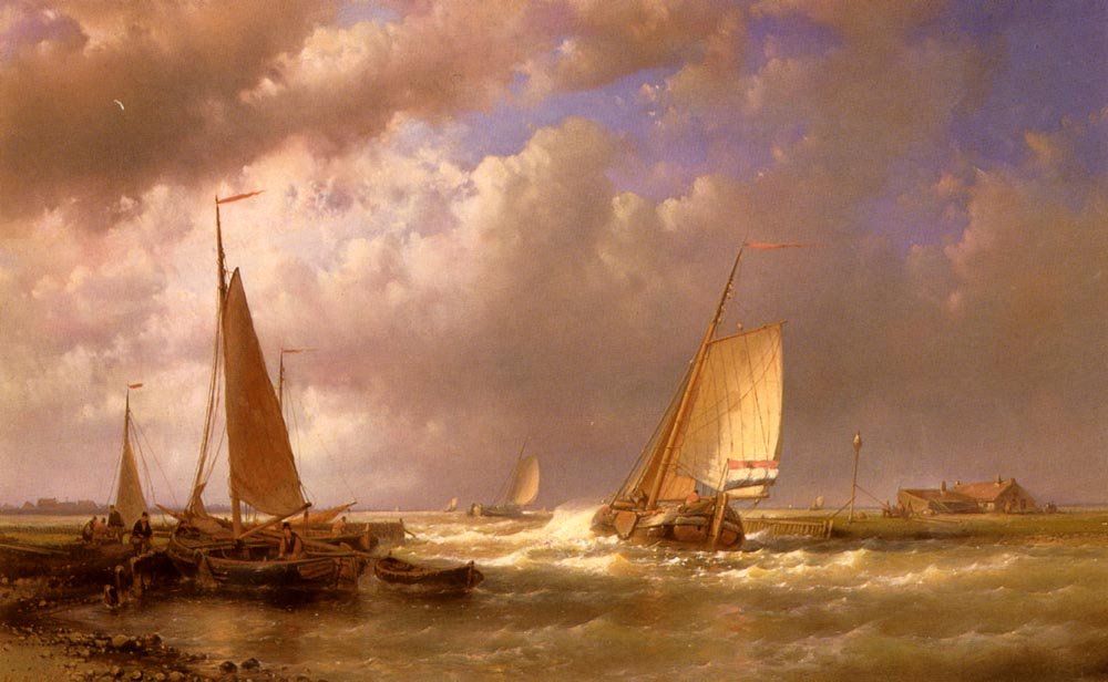 Bir Haliç Ağzında Hollandalı Mavnalar by Abraham Hulk
