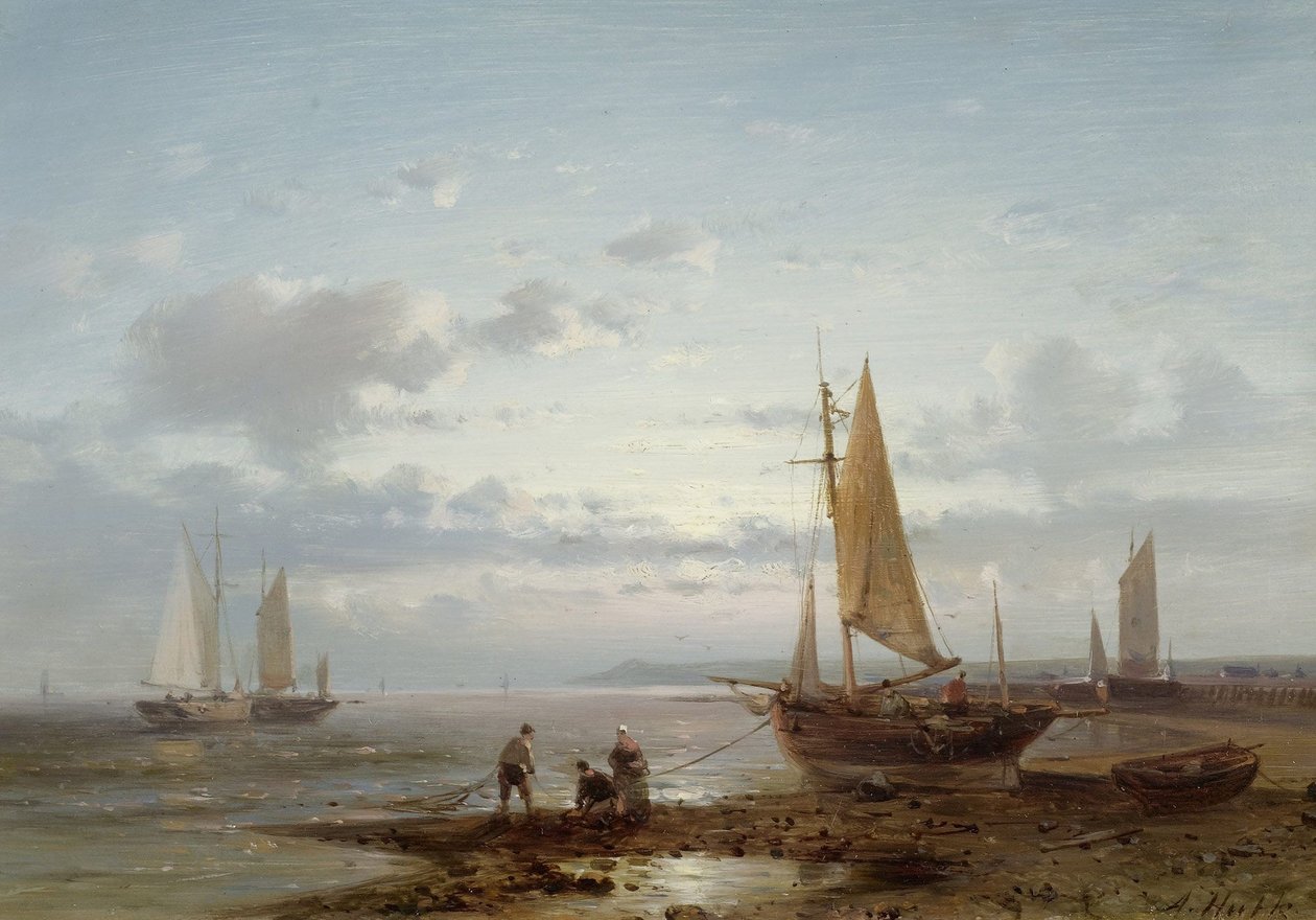 Balıkçılar ile plaj sahnesi by Abraham Hulk